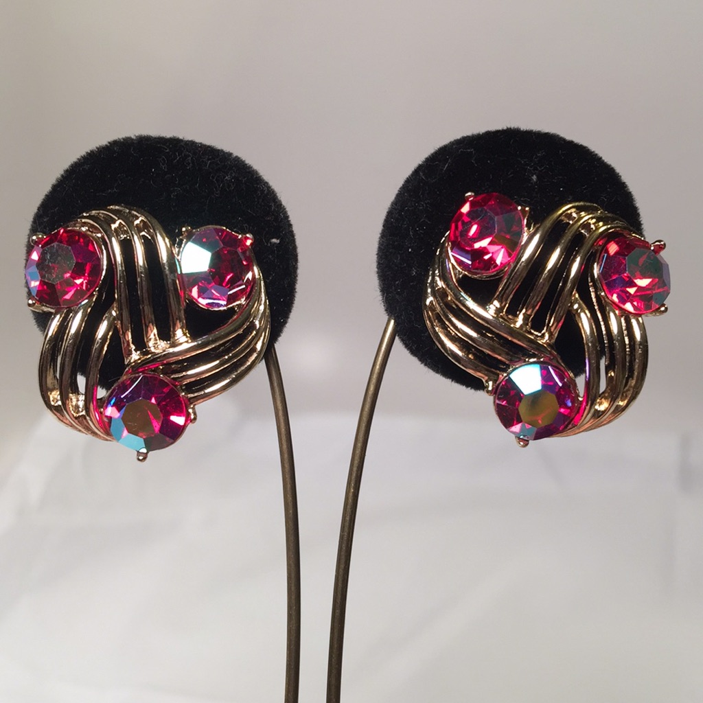 Vintage Kramer Rhinestone Clip Earrings
